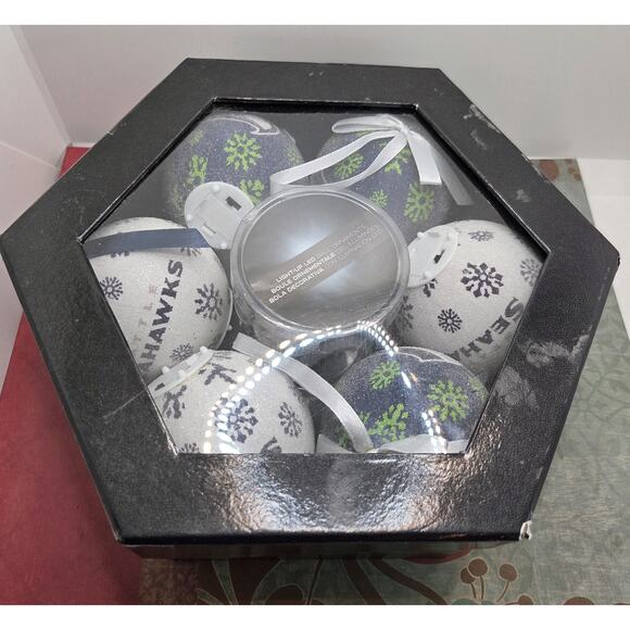 Set of 6 Seattle Seahawks NFL LED Light-Up Christmas Ornaments Tree New Tested - Picture 5 of 10